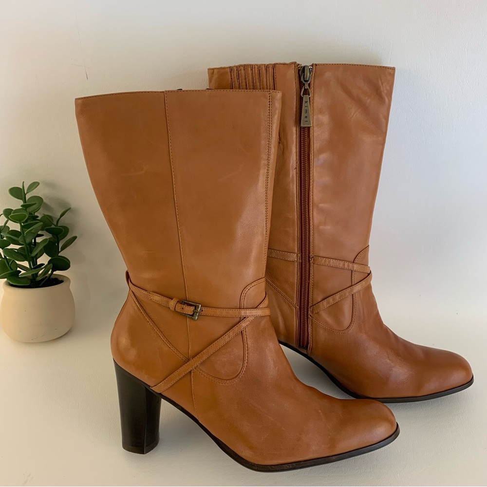Kimel Tan Leather Boots